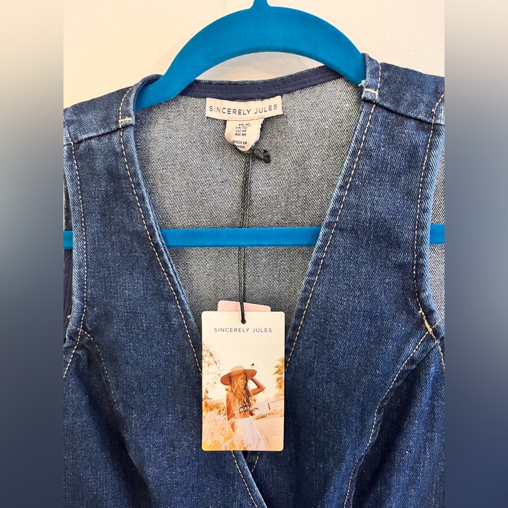 Sincerely Jules Blue Denim Vest - Picture 3 of 3
